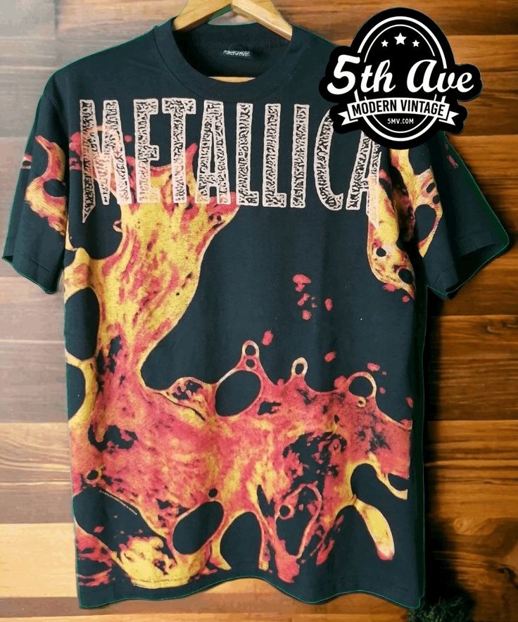 Metallica Load All Over Print AOP t shirt - Vintage Band Shirts Vintage Band Shirts, Visual Elements, Anime Tees, Movie Tees, Heavy Metal Bands, Band Logos, Band Shirts, Metal Band, Immersive Experience