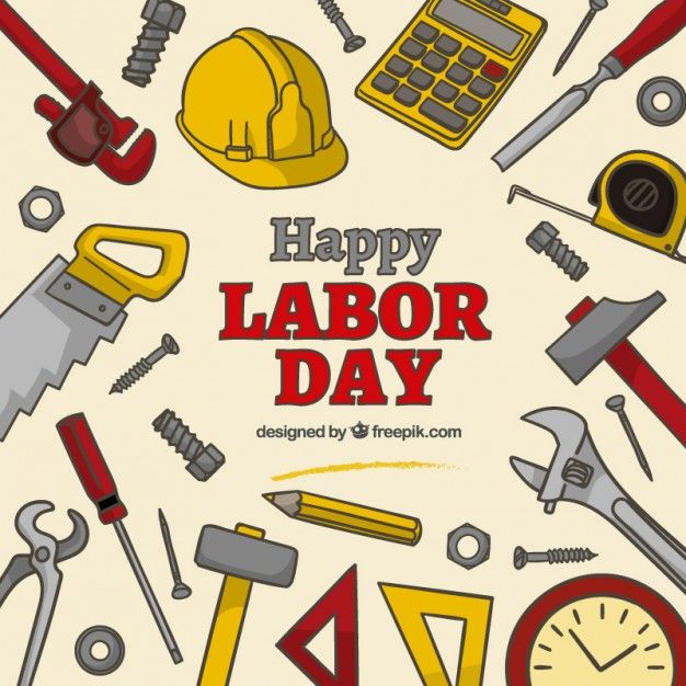 happy labor day background with various tools