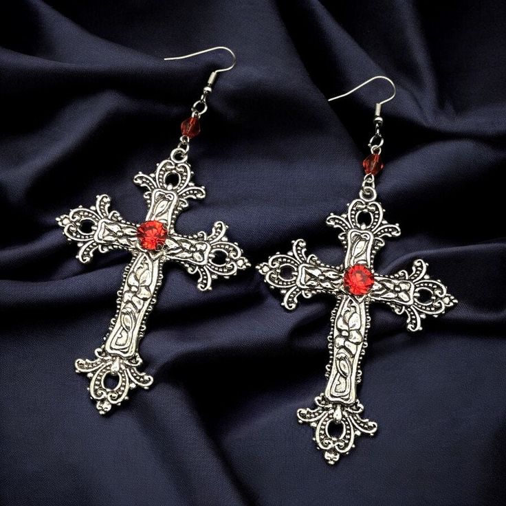 ✨ Make a bold statement with this Large Detailed Cross Drill Earring Crafted in a striking silver color tone, this gothic punk piece is perfect for those who love edgy and fashionable accessories. Whether you're looking to add a touch of charm to your outfit or searching for the perfect unisex gift, this earring is sure to impress. Embrace the punk vibe and stand out from the crowd! 🖤💎 Silver Jewelry For Halloween Concert, Silver Jewelry For Halloween Alternative Fashion, Silver Halloween Concert Jewelry, Nickel-free Silver Jewelry For Alternative Fashion, Punk Cross Jewelry For Halloween, Punk Style Cross Jewelry For Halloween, Punk Style Cross-shaped Halloween Jewelry, Vintage Silver Jewelry For Concerts, Edgy Silver Earrings For Alternative Fashion