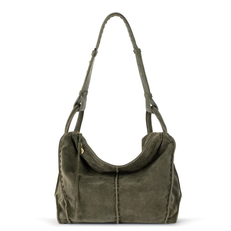 The Sak Los Feliz Slouchy Hobo  - |Suede - Moss Suede| Casual Leather Hobo Bag With Zipper Pocket, Casual Leather Hobo Bag With Zipper, Casual Textured Leather Hobo Bag For On-the-go, Casual Textured Leather Hobo Bag, Leather Hobo Bag With Zipper Closure For Fall, Autumnal Clothes, Body Board, Wishlist 2024, 28th Birthday