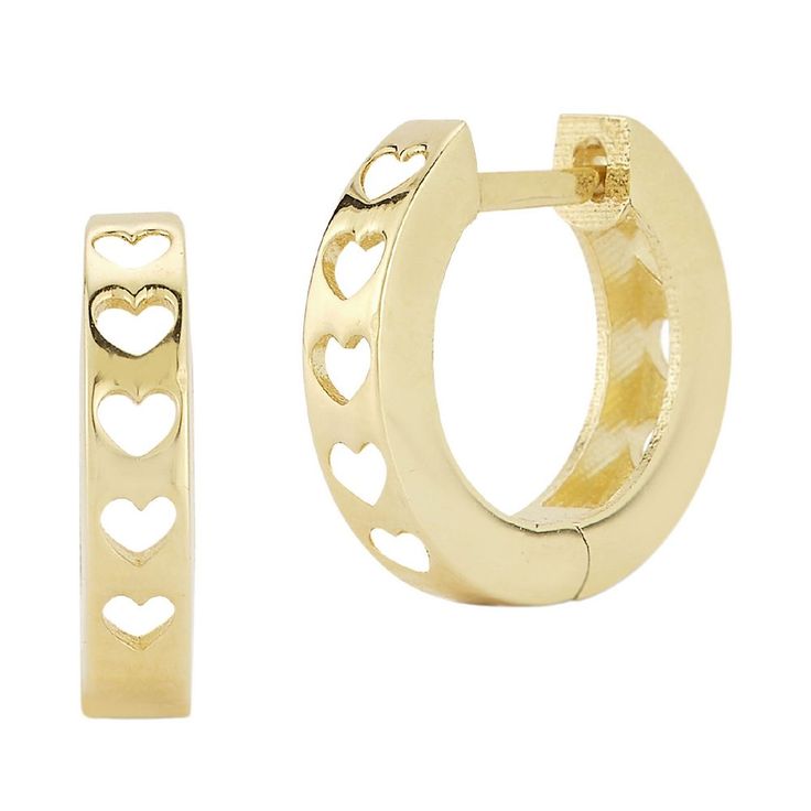 Elevate your look with the charming style of these LUMINOR GOLD 14k gold heart hoop earrings. Click on this JEWELRY & WATCHES GUIDE to learn about fit, styles, materials and more! Elevate your look with the charming style of these LUMINOR GOLD 14k gold heart hoop earrings. Click on this JEWELRY & WATCHES GUIDE to learn about fit, styles, materials and more! FEATURES Backings: click-it Metal: 14k gold Finish: polished Packaging: velvety pouch Size: One Size. Color: Yellow. Gender: female. Age Gro Huggie Hoop Earrings For Valentine's Day, Elegant Huggie Earrings For Valentine's Day, Round Huggie Earrings For Valentine's Day, Round Huggie Earrings For Valentine's Day Anniversary, Heart-shaped Fine Jewelry Hoop Earrings For Anniversary, Small Hoop Yellow Gold Earrings For Valentine's Day, Valentine's Day Round Huggie Earrings For Anniversary, Valentine's Day Yellow Gold Huggie Jewelry, Anniversary Heart-shaped Fine Hoop Earrings