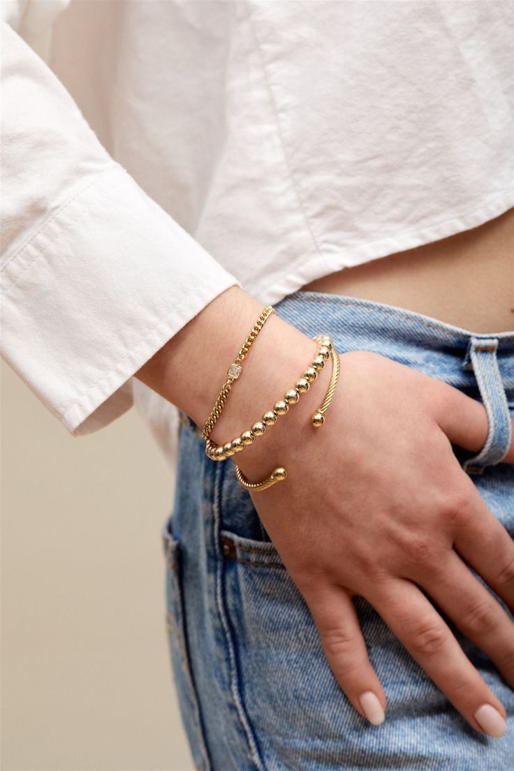 14k Gold Filled or Sterling Silver 6mm beads and findings with lobster clasp 7" Metal Bead Bracelet, Gold Bracelets Stacked, Gold Bracelet Simple, Stacked Jewelry, Gold Bracelet Chain, Earring Sale, Curb Chain, Bracelet Stack, Metal Beads