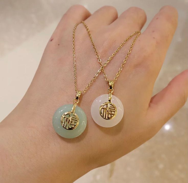 Geometric shape  Stainless steel  Necklace type- Charm necklace  Stone- Jade  Gold plated Modern Necklace With Plating As Gift, Round Metal Necklaces With Plating, Pendant Necklace With Plating As Gift, Jade Jewellery, Jewel Design, Jade Charm, Jade Pendant Necklace, Necklace Stone, Hetian Jade