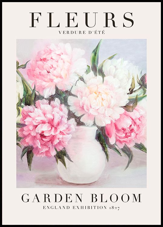 the front cover of a magazine with flowers in a white vase on top of it