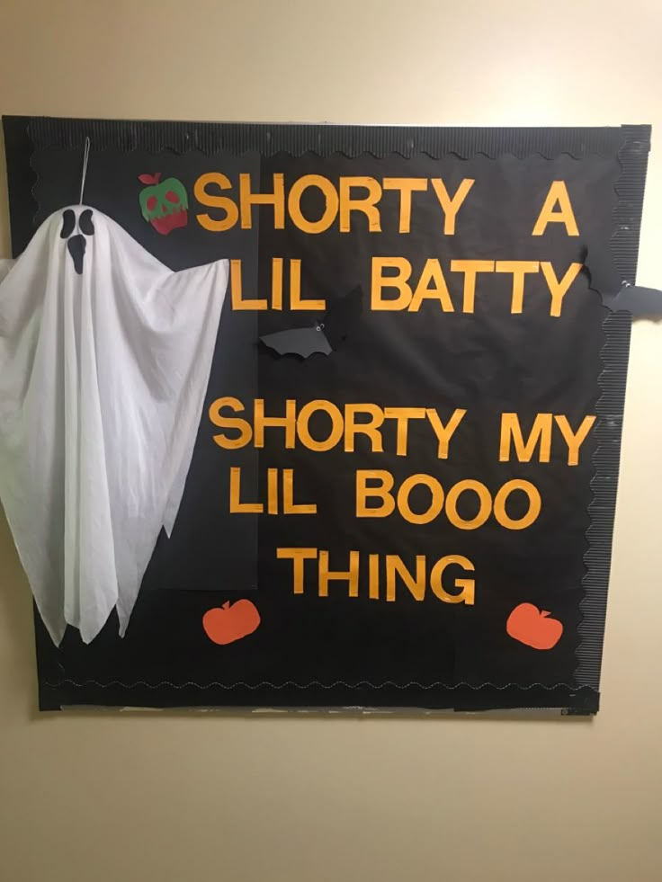 a sign that says, shorty a lil batty shorty my lil boo thing