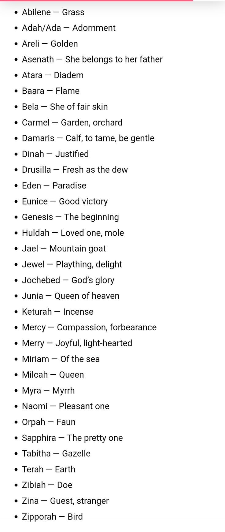 a list of names and their meanings in the english language, with pictures on them