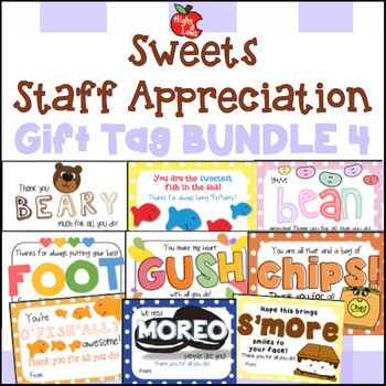 a bunch of cards with words and pictures on them that say, sweet appreciation gift tag bundle