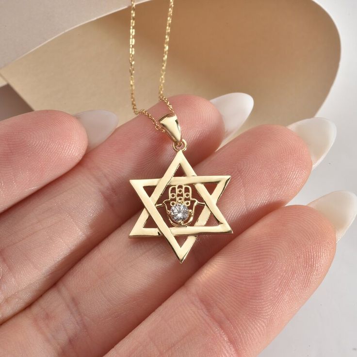 10K Solid Gold Star of David Necklace, Israel Support Necklace, 14K Real Gold Jewish Jewelry, David Star Necklace, Gift for Her - Etsy Turkey David Star, Star Of David Necklace, Eternal Beauty, Present For Her, Jewish Jewelry, Star Of David Pendant, Presents For Her, Star Of David, Gold Star