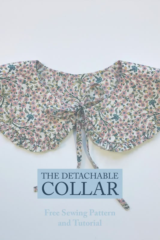 the dettachable collar free sewing pattern and tutor book cover with instructions for how to sew