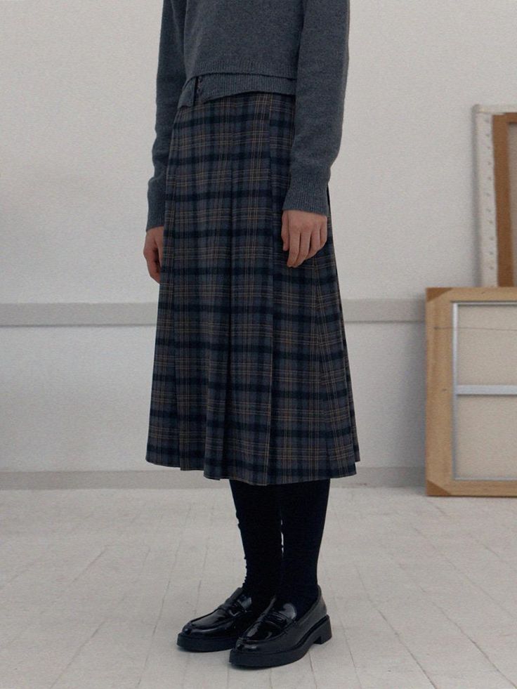 Composition : POLYESTER 70% RAYON 27% SPANDEX 3%Country of Origin : KOREA Skirt Knee Length, Korean Winter Outfits Women, Plaid Lined Skirt For Workwear, Plaid Skirt For Fall Workwear, Plaid Skirt For Work In Fall, Plaid Pleated Skirt For Work, Plaid Midi Skirt For Fall, Plaid Pleated Skirt For Workwear In Fall, Plaid Relaxed Work Skirt