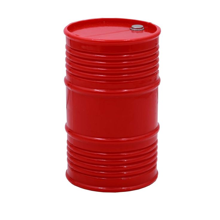 a red plastic barrel on a white background