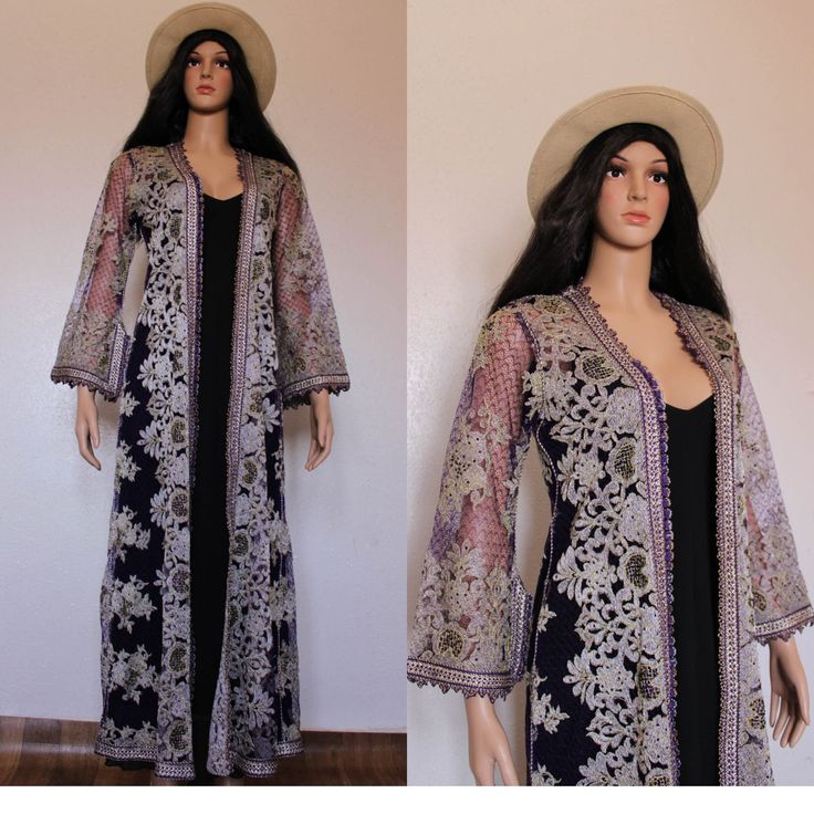 stunning Moroccan purple kaftan MEASUREMENTS : measurements : bust:100cm/39'' length:134cm/52'' Great vintage condition it would fit S and M Evening Kaftan With Cape Sleeves For Eid, Party Anarkali Kaftan With Sheer Dupatta, Anarkali Kaftan With Sheer Dupatta For Party, Embroidered Kaftan With Cape Sleeves For Party, Anarkali Style Floor-length Kaftan With Sheer Dupatta, Party Kaftan With Embroidered Cape Sleeves, Festive Kaftan With Cape Dupatta, Festive Kaftan With Dupatta Cape, Bohemian Dress With Sheer Dupatta And Cape Sleeves