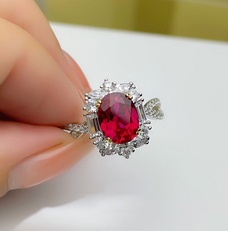 Color: Red Diamond Ring Size: Adjustable Opening Fashion Element: null Style: Affordable luxury style Red Open Diamond Promise Ring, Red Ruby Open Diamond Ring, Elegant Red Crystal Round Ring, Elegant Red Round Crystal Ring, Red Gemstone Open Diamond Ring, Red Gemstone Diamond Ring, Open Ring Style, Red Diamond Ring With Open Ring Shape, Elegant Red Crystal Gemstone Ring, Elegant Red Ruby Open Ring