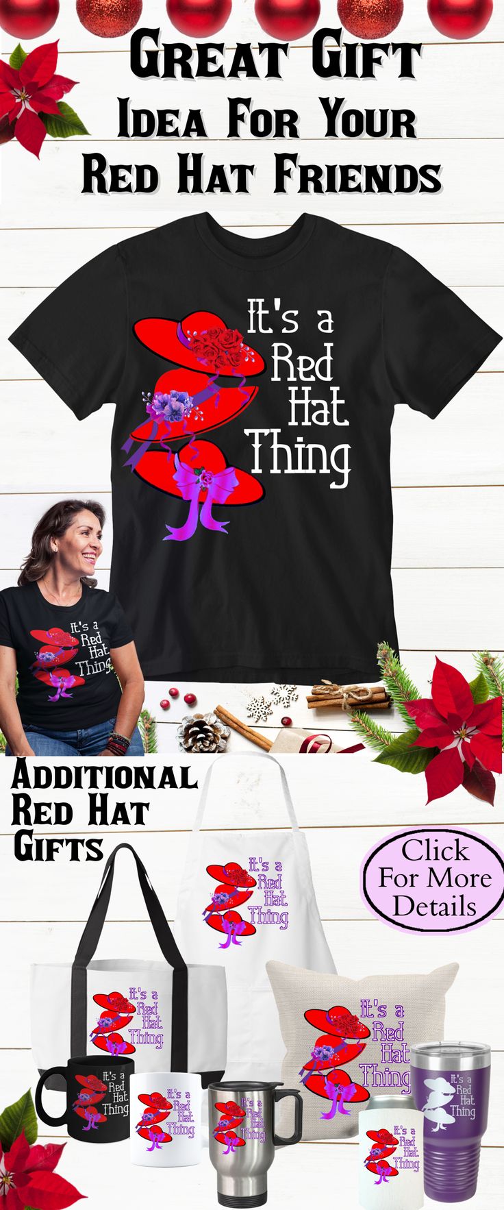 Red Hat Society Fashion, Ladies Gift Ideas, Red Hat Party, Red Hat Club, Red Hat Ladies, Ladies Gifts, Hat Club, Trip With Friends, Purple Stuff