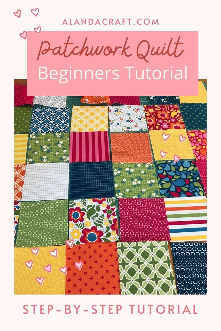 a quilt with the words patchwork quilt beginner's pattern on it and an image