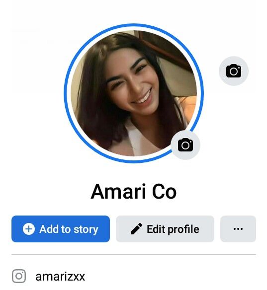 an image of the profile of amari co on her facebook page, which has been changed