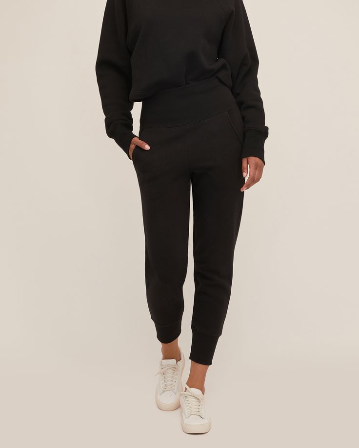 With its exaggerated high ribbed waistband, our So High Waisted Sweatpants is as flattering as you can get in lounge bottoms. Pair them with your favorite crop top or for an additional styling option, fold the extra high waist band down. High-waist fit Ribbed trim at waistband and hem Functional front slant pockets French Terry loop-back interior Inseam: 27” on size 2 100% Cotton Model is 5'10 and wearing a size S. This style runs true to size. We would recommend taking your regular size. High Waisted Sweatpants, Marissa Webb, Crepe Top, Waist Band, French Terry, Casual Pants, Night Out, High Waist, Size 2