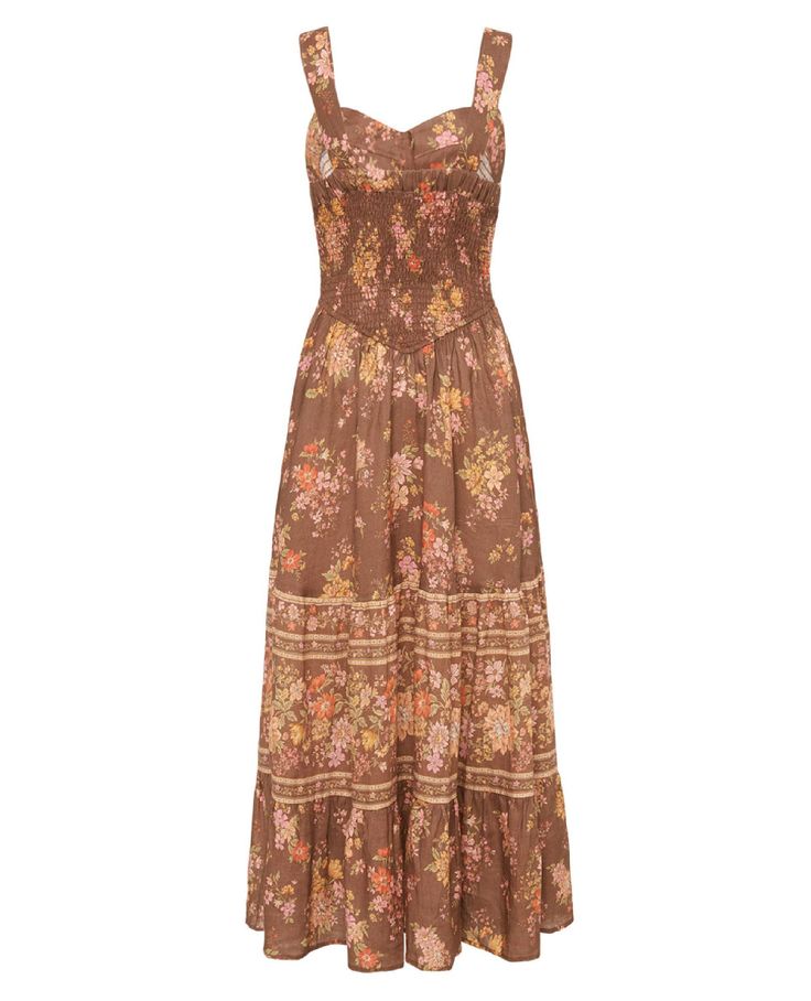 Designed with our Meadowland muse in mind, our Meadowland Linen Sundress is ‘a bit farm girl, a bit prim hippie’. This gorgeous sundress has a shirred, shaped bodice designed to accentuate the female form. Style this back with some cute clogs to complete the look or layer it with a skivvy and boots for a more elevated moment. Reminiscent of our Jungle Midi Sundress from ‘Wild Thing’ we know that this is sure to become a Spell must have! 100% Linen Cool Hand Wash Separately With Mild Detergent Do Summer Maxi Dress With Ruched Bodice And Square Neck, Bohemian Maxi Dress For Garden Party With Smocked Back, Flowy Ruched Sundress For Garden Party, Summer Sundress With Ruched Bodice For Garden Party, Bohemian Ruched Maxi Dress For Garden Party, Summer Garden Party Sundress With Ruched Bodice, Fitted Bodice Cotton Beach Dress, Sleeveless Summer Maxi Dress For Gatherings, Bohemian Maxi Dress With Smocked Bodice For Casual Wear