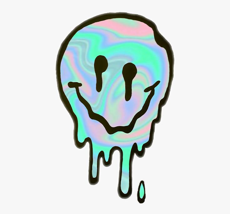 a drawing of a melting skull with two eyes