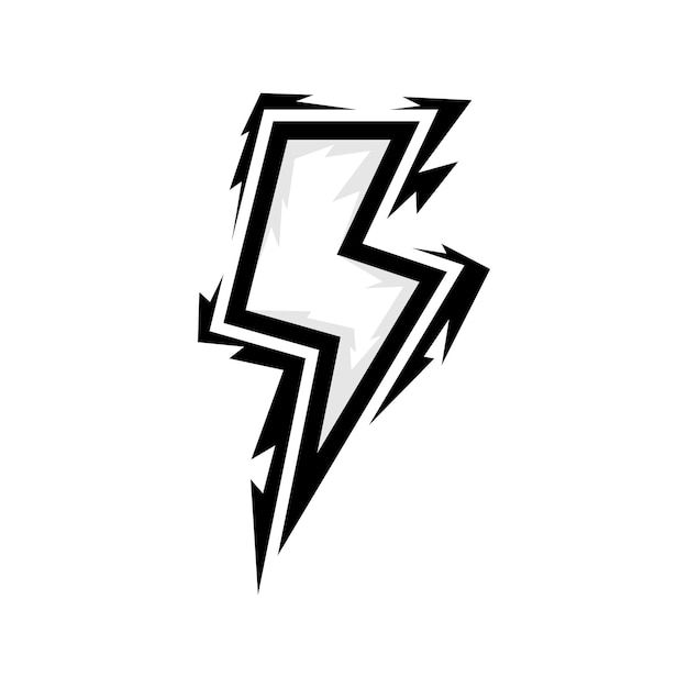 a black and white lightning bolt logo