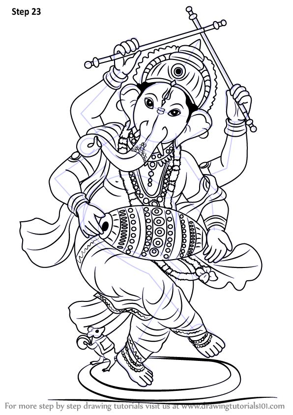 Learn How to Draw Lord Ganesha (Hinduism) Step by Step : Drawing Tutorials Ganesh Line Art, Ganesha Sketch, Ganesha Drawing, Ganesh Art Paintings, Abstract Pencil Drawings, Indian God, Ganesh Art, Lord Ganesha Paintings, Ganesha Painting