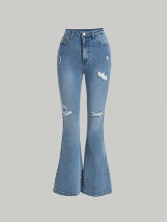 Flare Jean Outfit, Obx Dr, Moda Do Momento, Ripped Jeans Outfit, Preteen Fashion, Cute Outfits With Jeans, Trendy Jeans, Moda Jeans