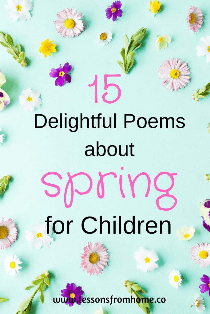 flowers and daisies with the words 15 delightful poem about spring for children on it