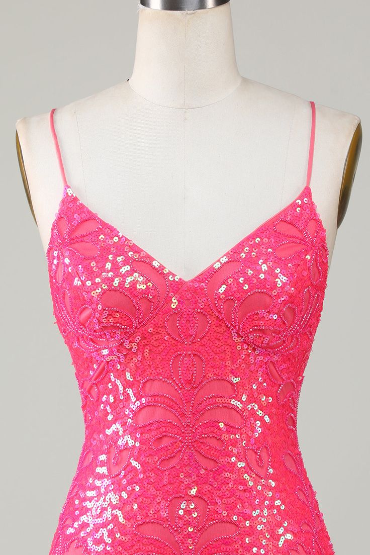 Hot Pink Sparkly Hoco Dress, Hot Pink Short Dress Formal, Cocktail Dress Prom Evening Party, Summer Semi Formal Dresses, Sparkly Short Dresses, Hot Pink Hoco Dress, Hoco Court, Hot Pink Homecoming Dress, Black Lace Formal Dress