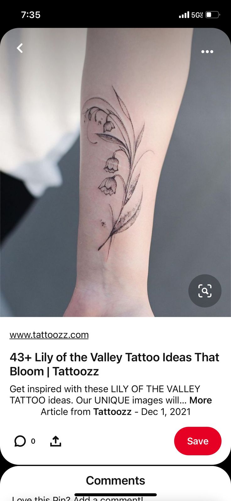 a small tattoo on the wrist that is being displayed in an instagramt page