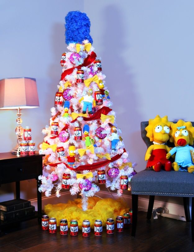 the simpsons christmas tree has been decorated with gummy bears