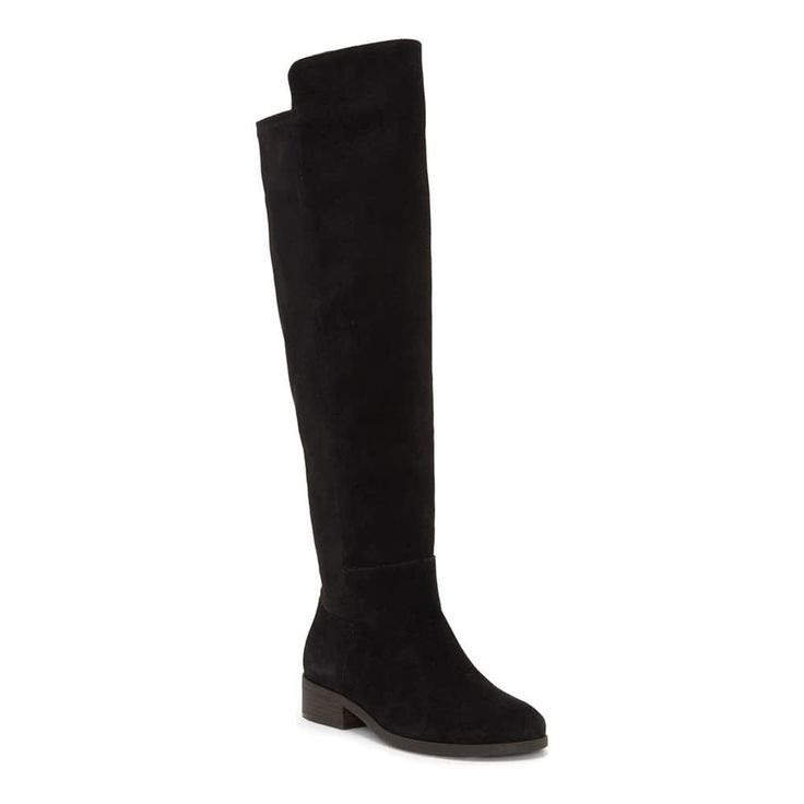 PRICES MAY VARY. FEATURE: Knee high fashion boots for women, pointy toe, low heel, faux suede. Stretchy materila, made with a full elasticated leg for most shape calf fitting as possible. DESIGN: These boots have a low-heeled design that keeps your feet comfortable in any weather. Classic solid color suede, elegant yet stylish, is a must-have item in your wardrobe. FINEST QUALITY: Classic knee-high boots with improved synthetic suede and synthetic lining, elastic thick soles provide strong cushi Low Heel Black Knee High Boots, Jeans Tips, Long Black Boots, Indoor Shoes, Walking Street, Black Knee High Boots, Suede Fashion, Chunky Block Heels, Black Knees