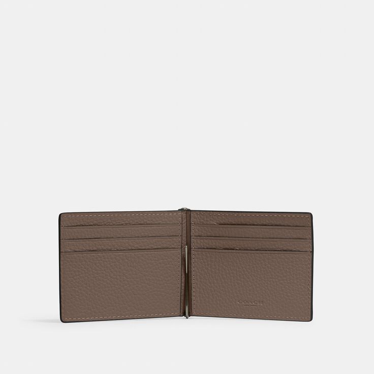 Refined pebble leather Six credit card slots Money clip 4 (L) x 3 (H) Style No. CH090 Classic Formal Wallets With Pebbled Texture, Classic Formal Wallet With Pebbled Texture, Classic Pebbled Texture Formal Wallets, Sling Bag Mini, Billfold Wallet, Coach Outlet, H Style, Money Clip, Belt Bag