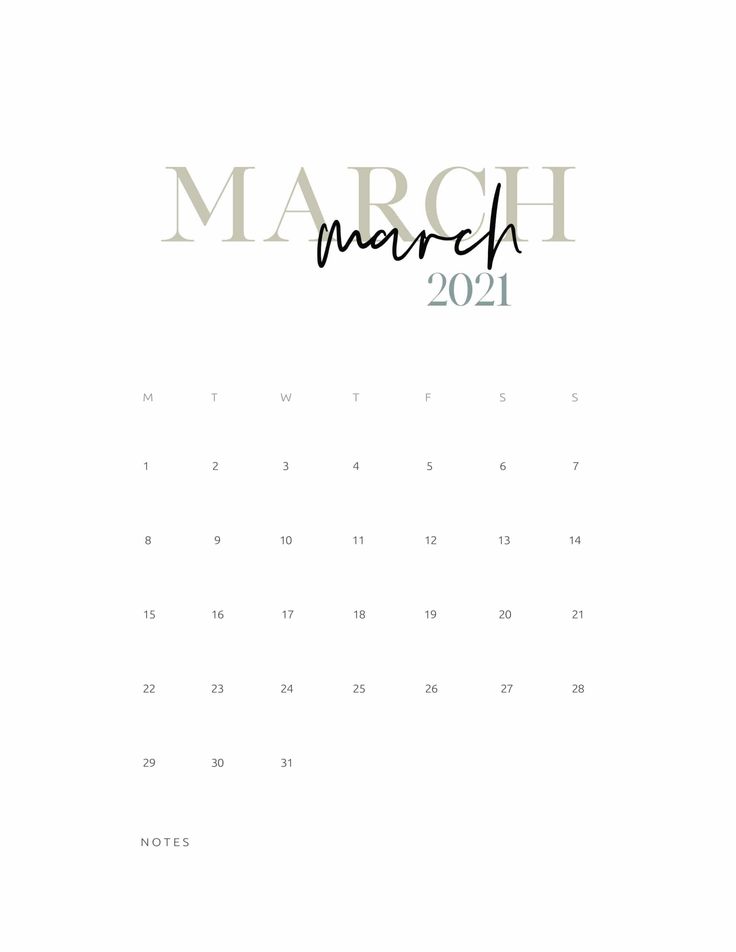 a march 2011 calendar with the word march in black and white on it's cover