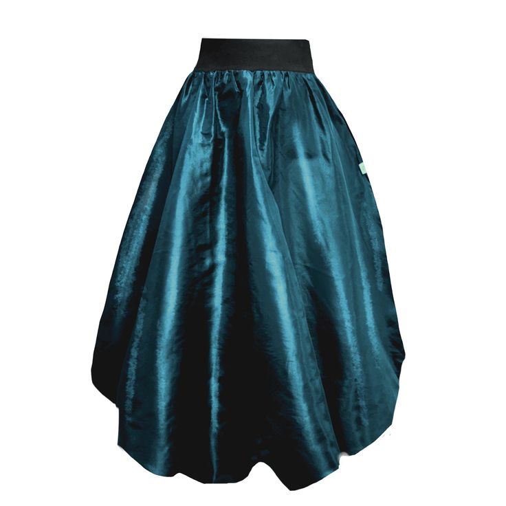 Tale: Pull on our Enoki Puffball Skirt for an evening extravaganza. The deep side pockets are a must on a night out and these can fit your phone as well as all of your other essentials. The gorgeous deep waistband cinches in your waist without being tight and this skirt is fully lined with soft jersey for ultimate comfort. The crisp teal taffeta gathers beautifully at the waist adds volume to the skirt that captures the light beautifully and makes you sure to stand out from the crowd. Our model is 5ft 9" and wears an S with our Primrose Top. Please see our size guide. 100% Polyester Taffeta, 95% Cotton 5% Elastane waistband and 95% Viscose 5% Lycra lining. Made in Britain Wash at 30* Warm Tumble Dry Warm Iron Do Not Bleach Do Not Dry Clean Satin Tiered Party Skirt, Evening Taffeta Skirt, Fitted Taffeta Party Skirt, Fitted Taffeta Skirt For Parties, Taffeta Flared Skirt For Evening, Full Taffeta Skirt With Lining, Silk Tiered Party Skirt, Evening Taffeta Flared Skirt, Evening Flared Taffeta Skirt