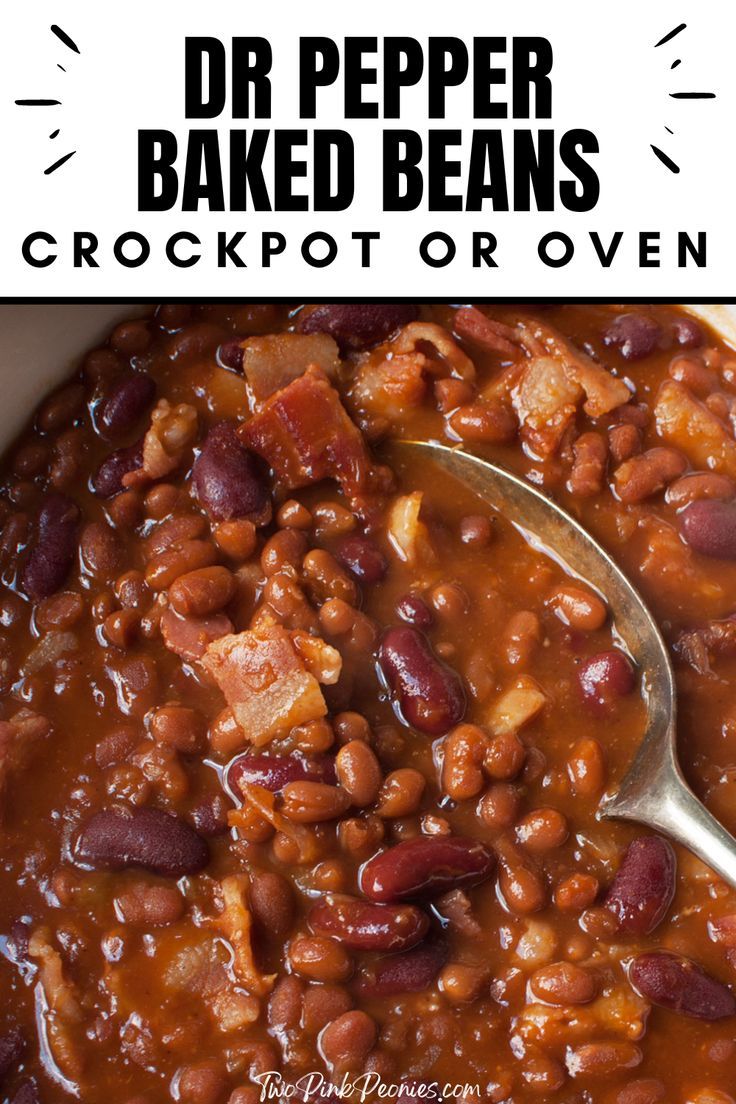 Image with text that says Dr Pepper Baked Beans crockpot or oven with an up close shot of the baked beans below Baked Bean Recipes Crockpot, Best Ever Baked Beans, Baked Beans Recipe Crockpot, Dr Pepper Baked Beans, Crockpot Recipes Vegetarian, Beans Recipe Crockpot, Beans Baked, Baked Beans Crock Pot, Canned Baked Beans