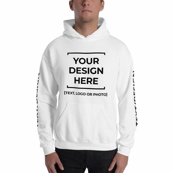 Design Your Own Hoodie - Put Anything (Photo Custom Text Logo or Your Own Design) On The Front Back Left and Right Sleeve Of The Hoodie by ZeekCreativeShop White Custom Print Hooded Sweatshirt, White Hooded Sweatshirt With Custom Print, White Cotton Hoodie With Custom Print, Customizable White Hoodie For Streetwear, Customizable Long Sleeve Hoodie For Streetwear, Customizable White Hoodie For Winter, Custom Print Hoodie For Winter, Winter Hoodie With Custom Print And Crew Neck, Custom Print Long Sleeve Hoodie For Winter