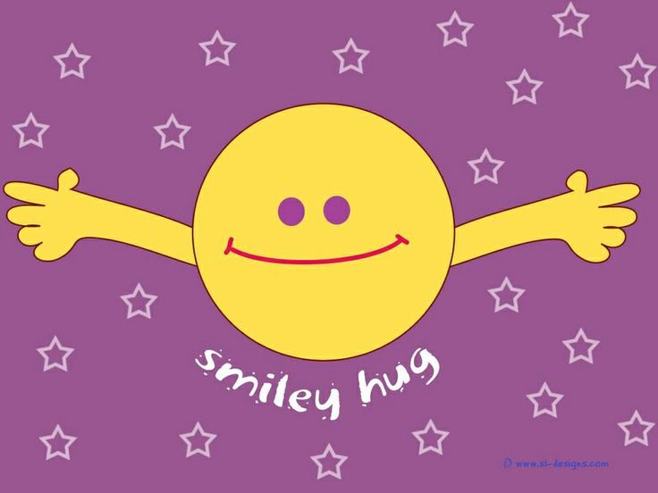 a yellow smiley face with stars around it and a quote on the bottom that says, a hug is the best gift