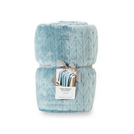 two blue blankets stacked on top of each other