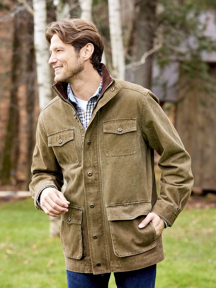 Orton Brothers Original Vermont Barn Coat for Men Long Sleeve Khaki Outerwear With Functional Pockets, Khaki Long Sleeve Outerwear With Functional Pockets, Khaki Long Sleeve Outerwear With Pockets, Classic Cotton Sport Coat With Multiple Pockets, Rugged Outerwear With Pockets For Outdoor Work, Fall Outdoor Work Outerwear With Side Pockets, Brown Outerwear With Pockets For Outdoor Work, Fall Outerwear With Side Pockets For Outdoor Work, Classic Khaki Utility Jacket With Multiple Pockets