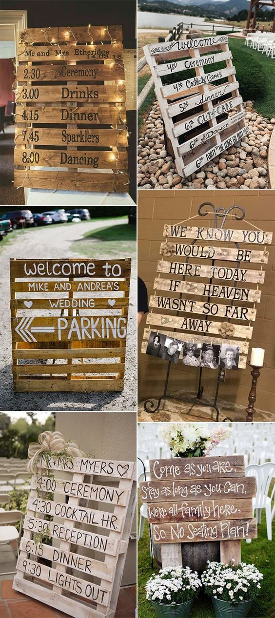 wooden signs with lights and flowers on them are displayed in different stages of the process