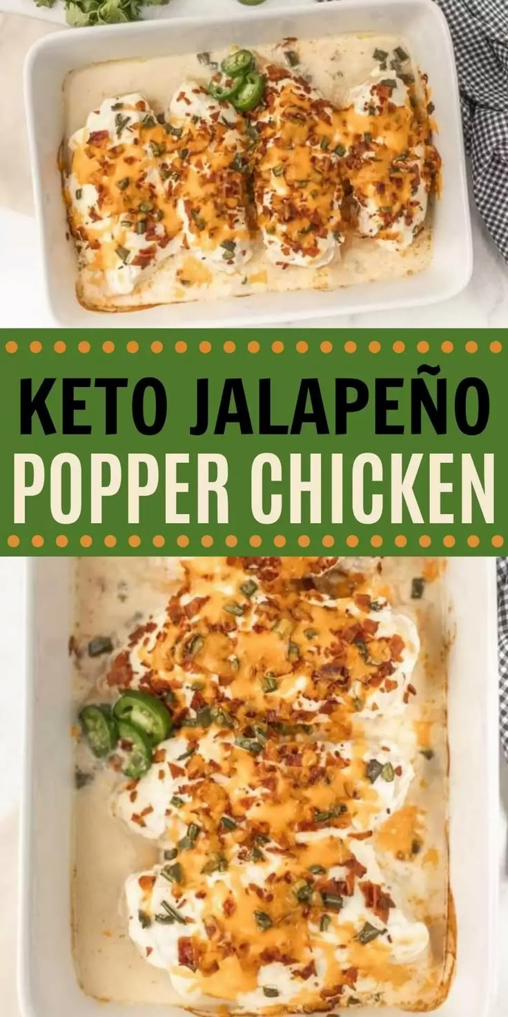 keto jalapeno popper chicken in a casserole dish