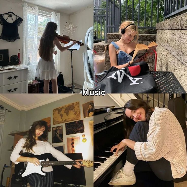 Which girl are you?💗 Save for later Follow for more #sleep#imagirlwholoves#eating#sleeping#music#travelling#rain#sunsets Quite Girls Aesthetic, Music Girl Aesthetic, Cute Hobbies, Musicals Aesthetic, Instrument Aesthetic, Carousel Aesthetic, Aesthetic Hobbies, Musica Aesthetic, Music Hobby