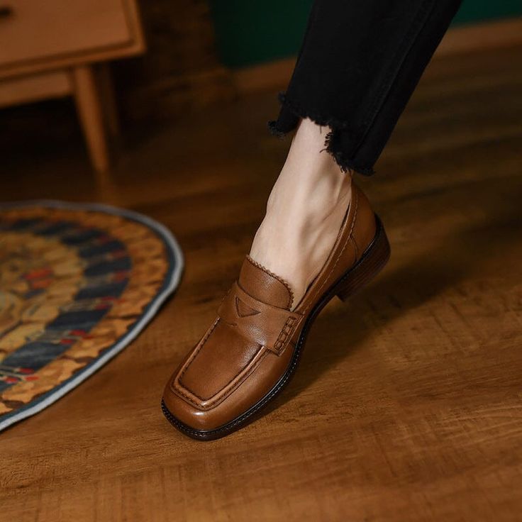 These loafers are designed in a timeless, minimal silhouette, so you'll be sure to wear them often. Made from soft leather, soft bottom that ensure all-day comfort. Wear yours with tailoring and denim alike. Color: Brown/BlackMaterial: Cow Leather in Brown and Horse Leather in BlackLining: pigskinInsole: pigskin（Unmovable）Sole: RubberHeels: 3 cm/1.18"Weight: 0.37kg Each Shoes (measured size 6)Fit: Medium to Wide, Runs Normal.Origin: Made in China Production Time: About 5-7 days (Any exceptional Fall Leather Platform Loafers For Office, Classic Platform Loafers For Office In Fall, Leather Platform Loafers For Office In Fall, Casual Square Toe Flats For Fall, Leather Square Toe Platform Loafers For Spring, Spring Square Toe Leather Platform Loafers, Fall Slip-on Oxfords For Office, Office Tassel Loafers With Almond Toe And Stitched Sole, Square Toe Medium Width Loafers For Office