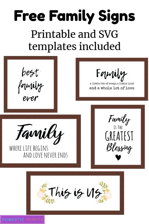 the free family signs printable and svg templates included are perfect for your home