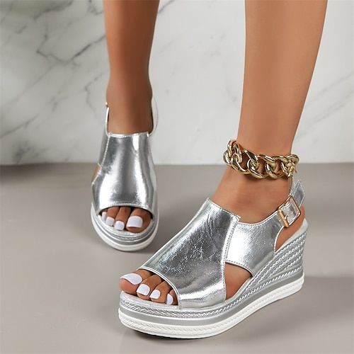 Comfortable High Heels, Women Platform Sandals, Comfortable Wedges, Summer Wedges, Sandals Platform, Ankle Strap Sandals Heels, Summer Fashion Beach, Womens Sandals Wedges, Wedding Sandals