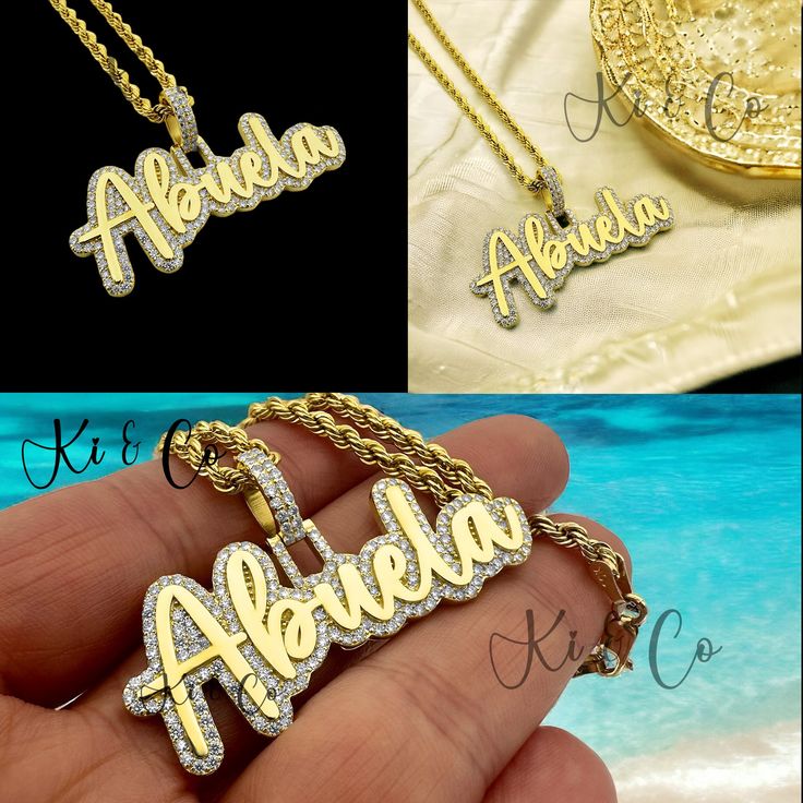 Beautiful Ice Out name pendant . Prices my vary depending of number of letters. Available in gold 10k - 14k - Silver. Name Pendant, Lower Case, Miami Fl, Lab Diamonds, Letter Size, Natural Diamonds, Silver Gold, Pendant Necklaces, Miami