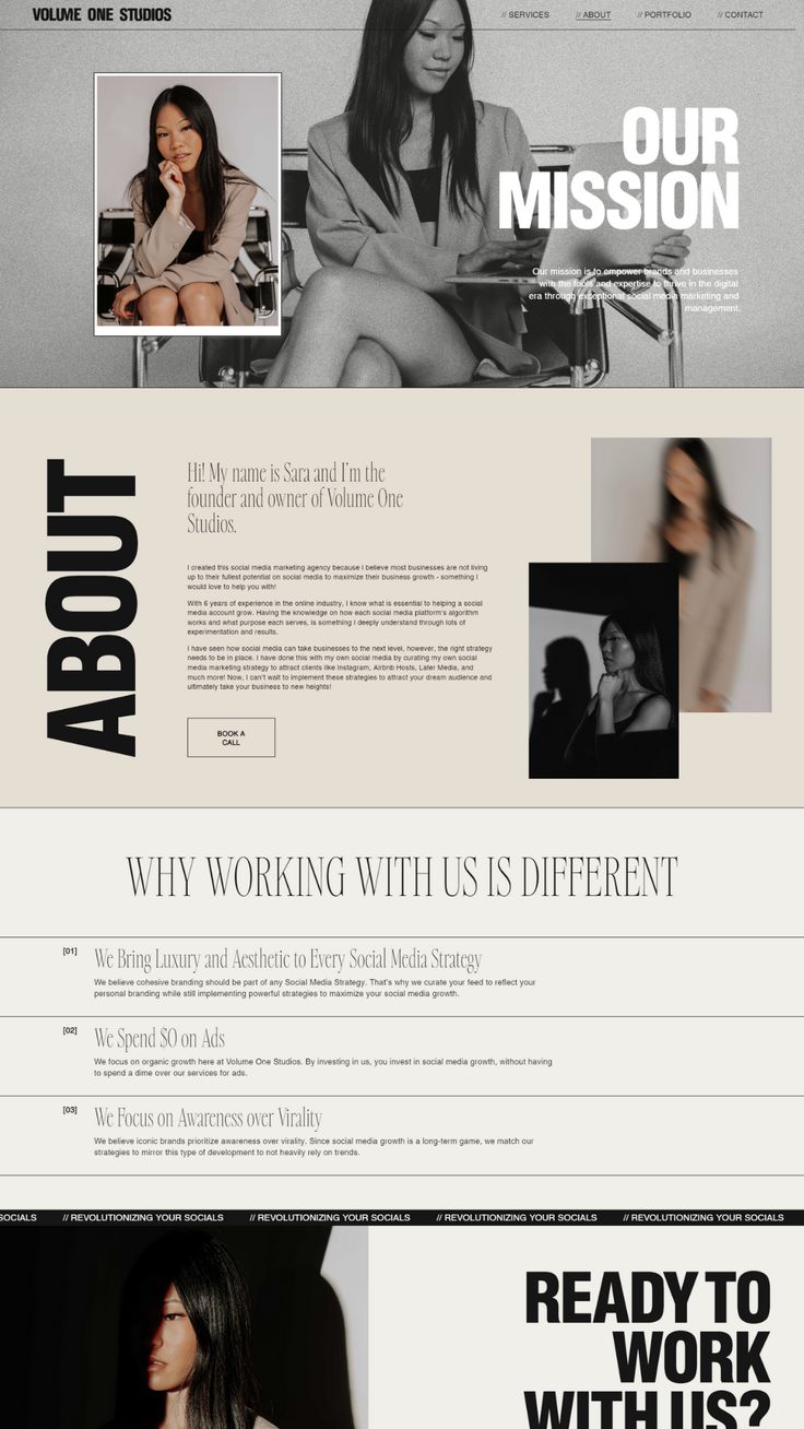 an image of a website page with the words, why working with us is different