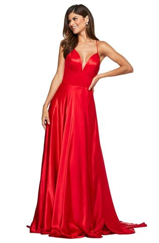 Tarik Ediz - 96019 Vestido de tul bordado con hombros en forma de A - Caramelo de alta costura Evening V-neck Dress With Corset Back, Elegant V-neck Gown For Homecoming, Elegant V-neck Gown With Corset Back, Fitted V-neck Gown With Corset Back, A-line Gown With Lined Bodice For Gala, Satin Dress With Sweetheart Neckline And Lining, Fitted Bodice V-neck Dress For Homecoming, Formal A-line Dress With Ruched Bodice, A-line Prom Dress With Corset Back