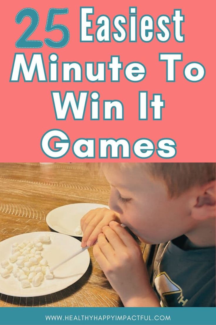 a young boy eating cereal with the words 25 easyest minute to win it games