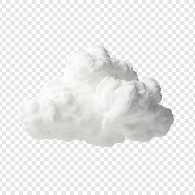 a white cloud is floating in the air on a transparent background, with no clouds